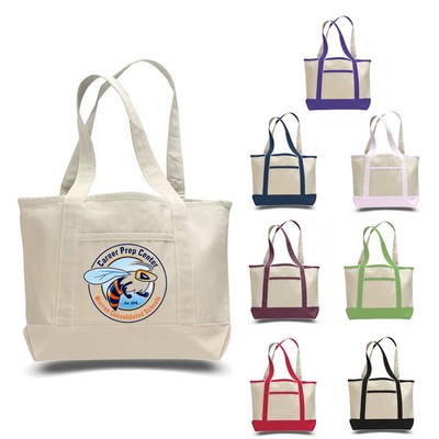 12 Oz. Canvas Tote Bag W/ Interior Zipper Pocket